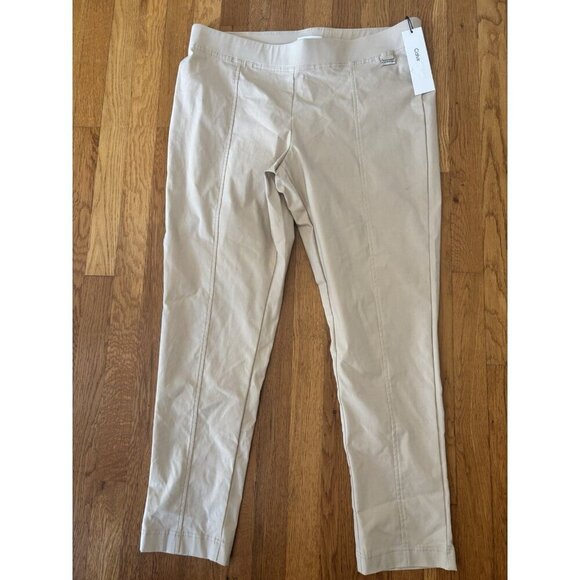 NWT Calvin Klein Modern Essentials Size XL Pants Tapered Stretch Khaki - Picture 1 of 5